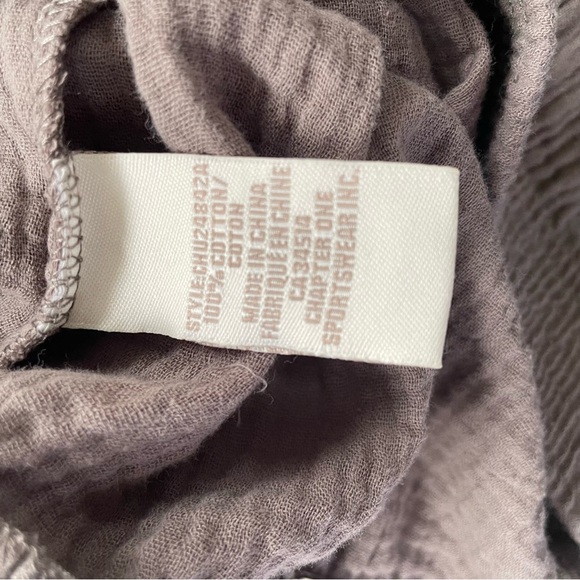 NWT JULES & LEOPOLD brown 100% cotton gauze pants pull-on Casual Wide leg size L - Picture 9 of 9